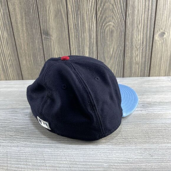 Anaheim Angels Hat Fitted Mens 7 1/8 Blue Plain Logo New Era MLB Baseball Cap - Picture 8 of 16